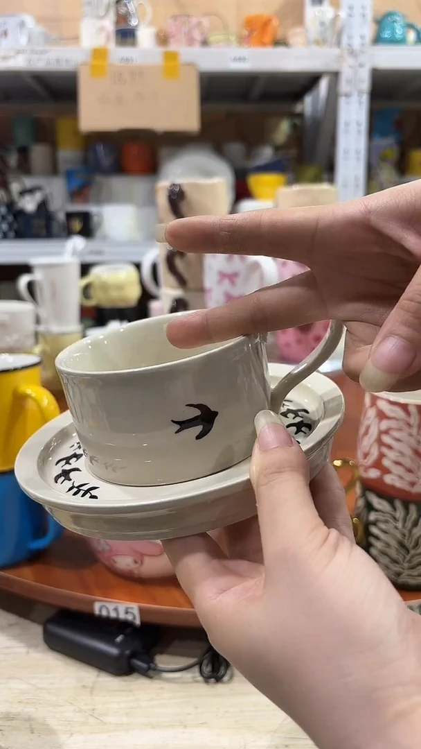 家湖高温陶瓷杯 微瑕2杯2碟