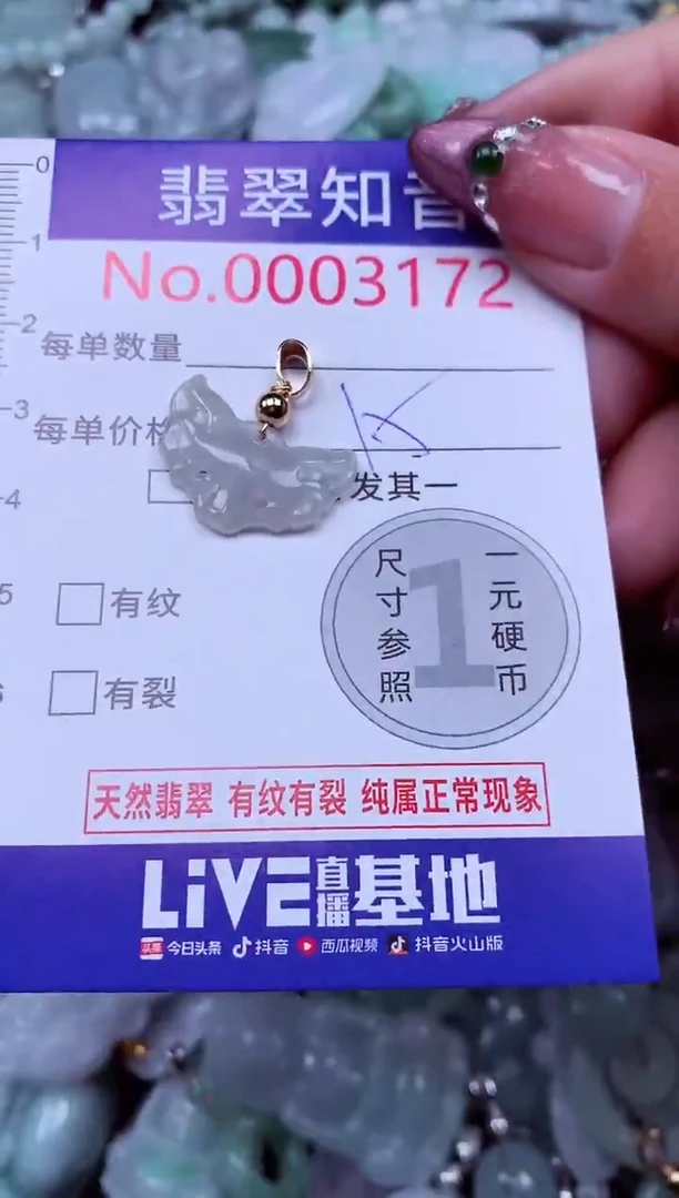 吊坠(不含链)未镶嵌翡翠3172