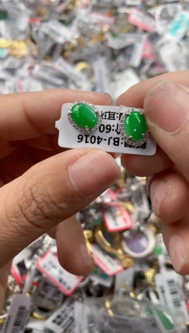 银S925镶嵌戒指翡翠2222----10