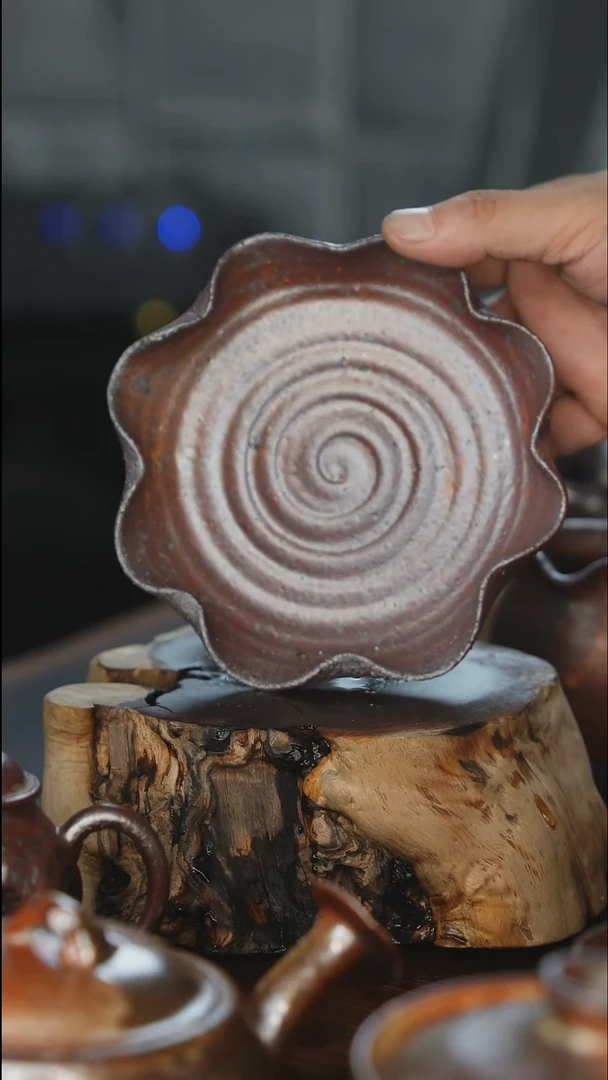 紫砂全手工葵口壶承