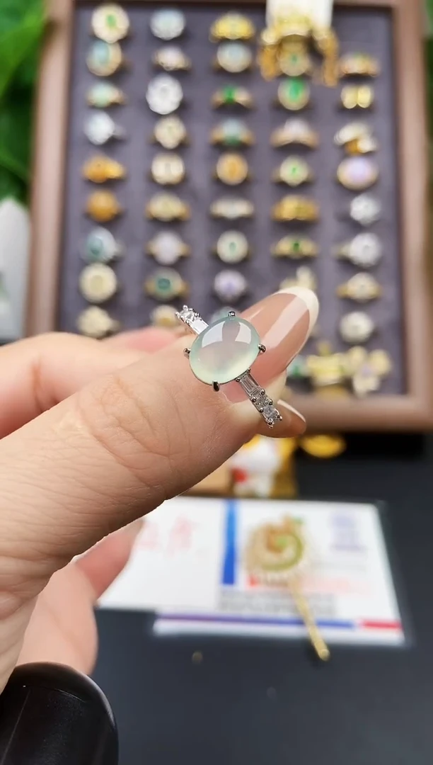 银S925镶嵌戒指翡翠21