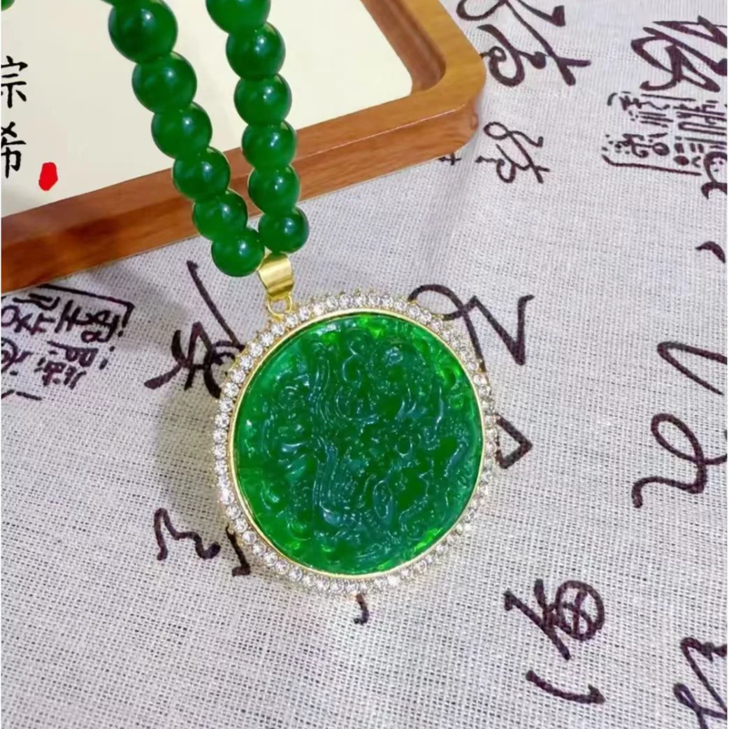 SC-437龙凤呈祥-新中式绿色毛衣链