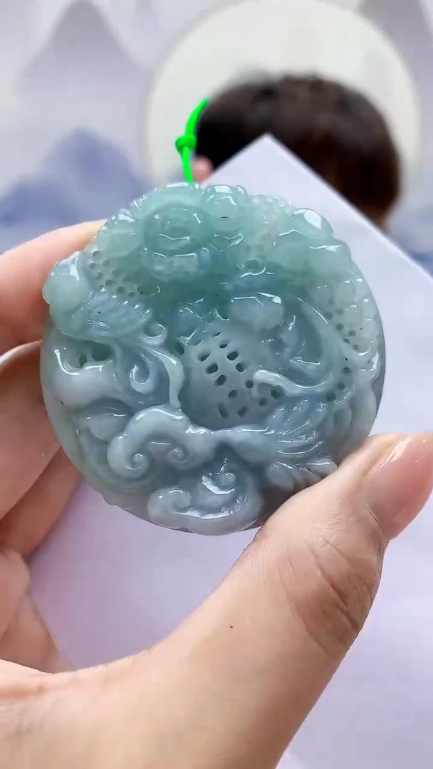 未镶嵌定制翡翠4868MM-毛货挂件54