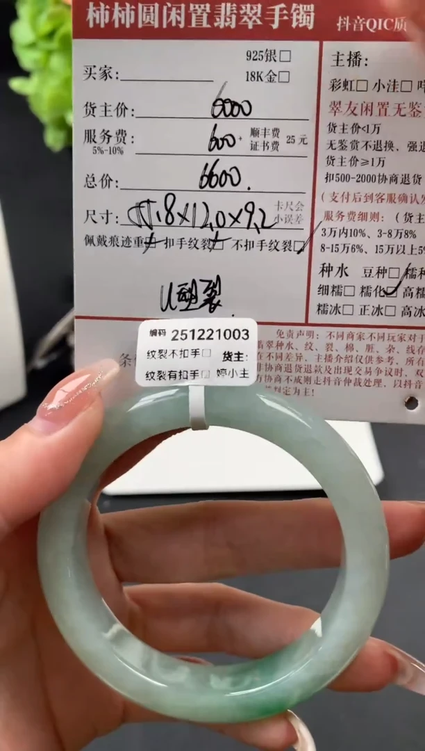 未镶嵌手镯翡翠姐姐251221003