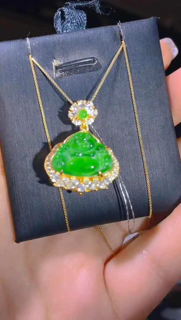 【闪购商品】翡翠吊坠(赠链)银S925镶嵌001（多样性发货）（赠金链）