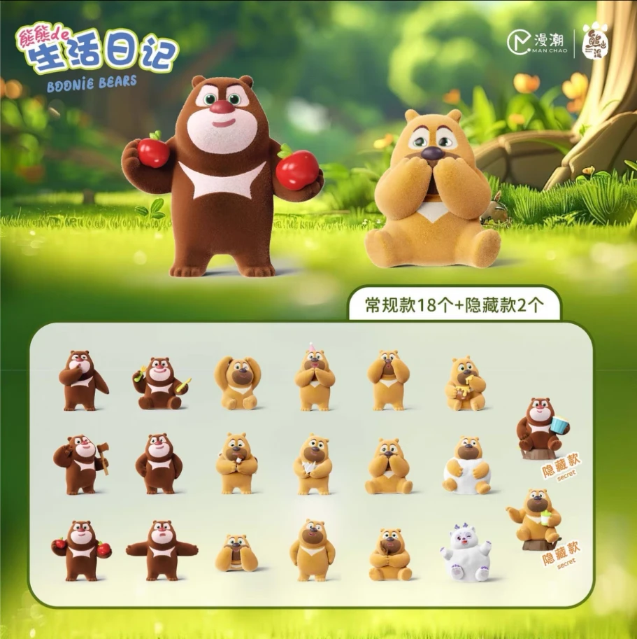 【正版授权】方特动漫熊出没熊的生活日记系列公仔盲盒潮玩周边