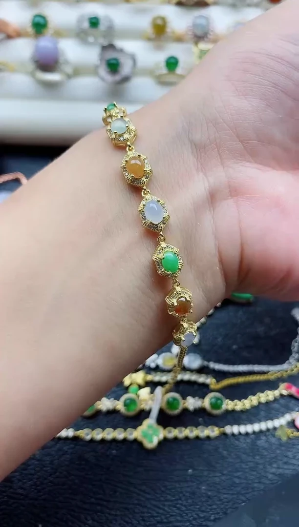 银S925镶嵌戒指翡翠1