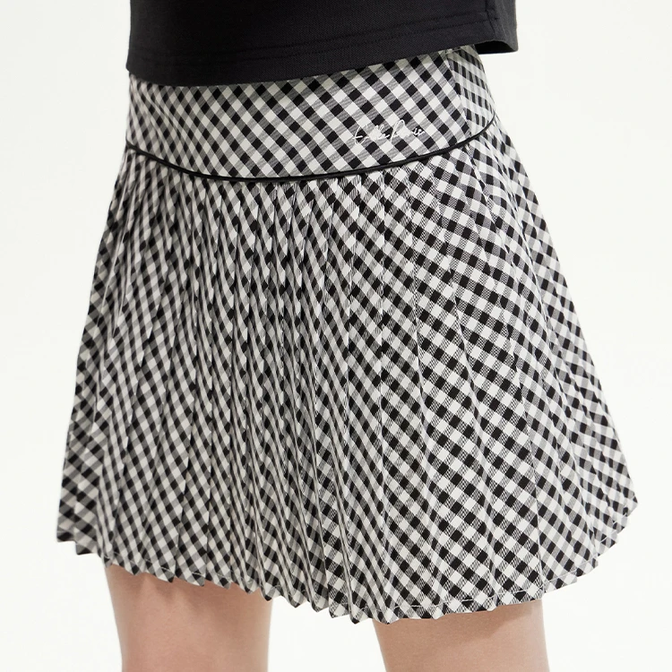 ELLE KIDS童装 运动风精致夏款上新拼接压褶松紧腰无痕a字半裙X1