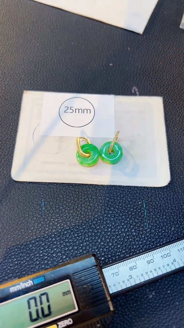 翡翠银S925镶嵌耳饰缅料A货/多样性发货/一对