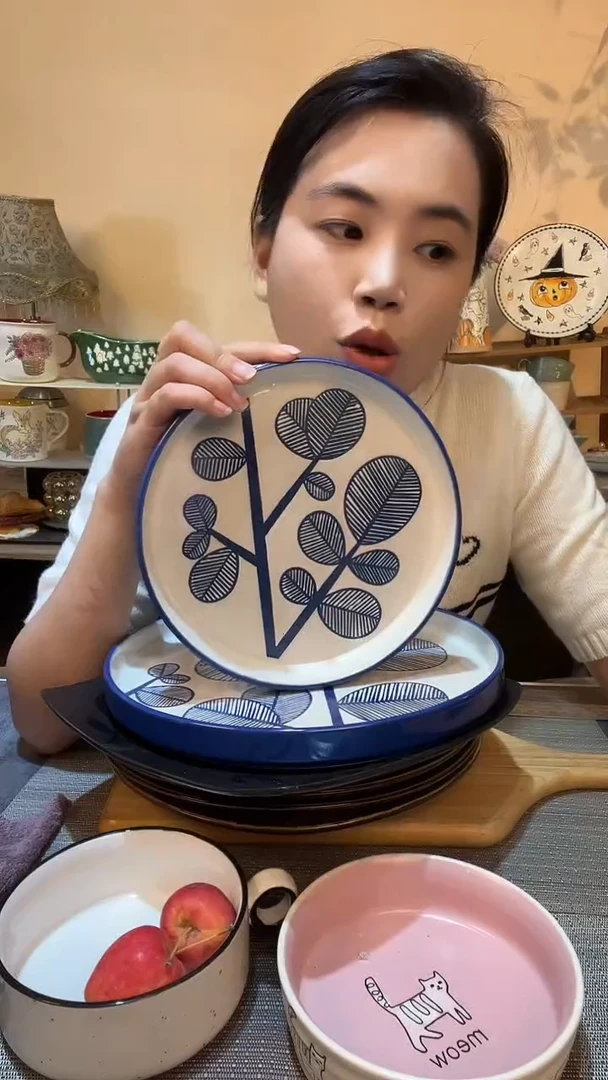 瓷片8.5英寸盘 微瑕介意勿拍