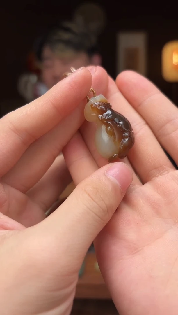 未镶嵌和田玉把件杮*红dd6-鼠鼠