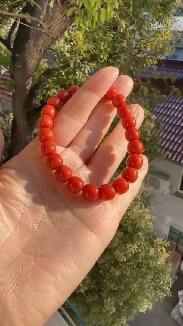 未镶嵌多样性发一件南红玛瑙【高货】锦红9mm保山老型单圈