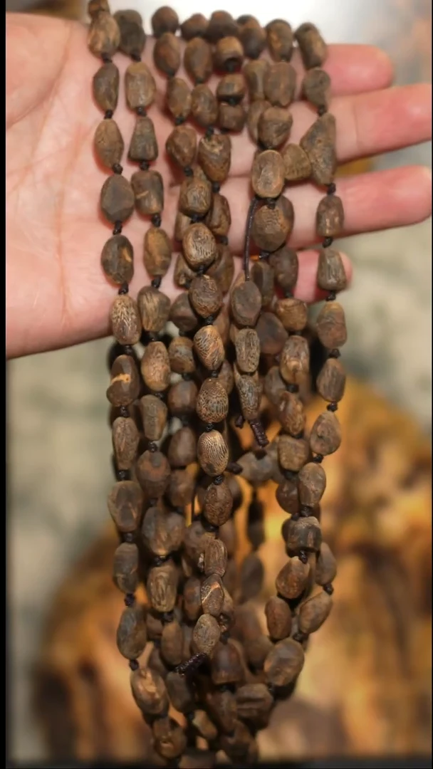 沉香手串海南绿奇楠沉水树丁虫漏随型长串23克 多样性发一