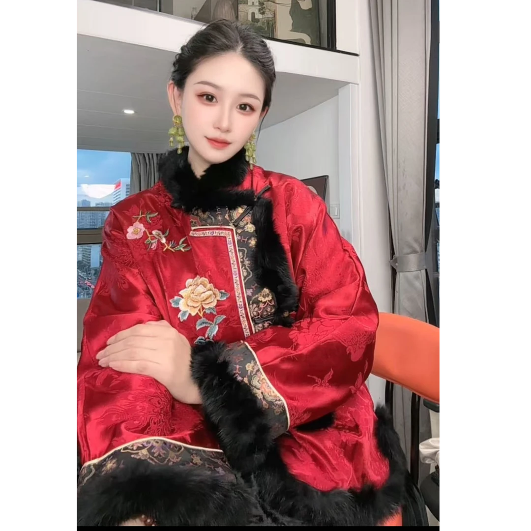 【云渡】新中式时尚女装重工刺绣优雅气质百搭外套国风女士太太棉服