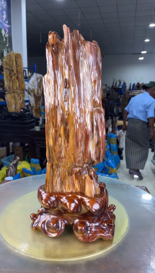 未镶嵌摆件硅化玉老****f73