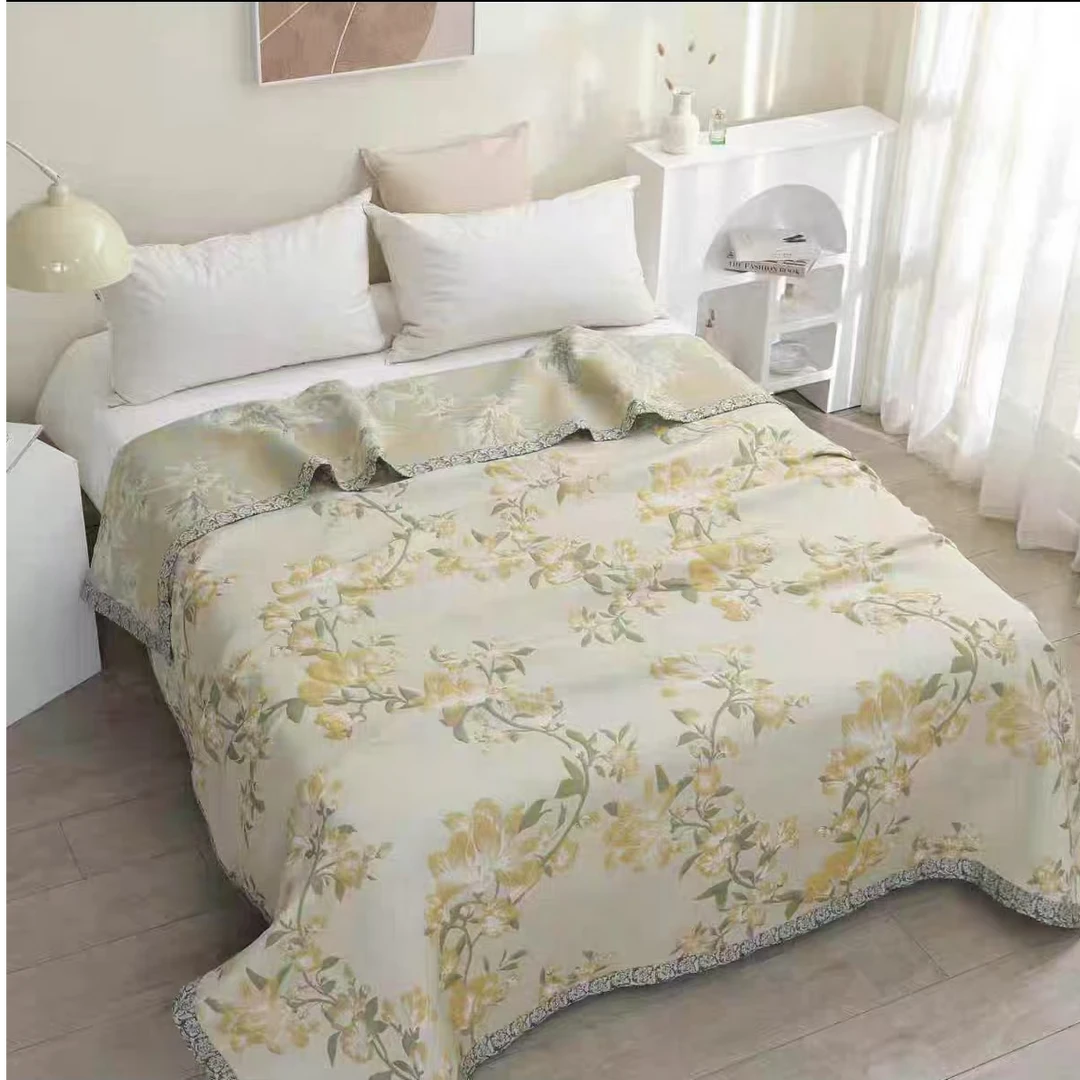 多功能纱布盖毯凉席---株芳华230*250