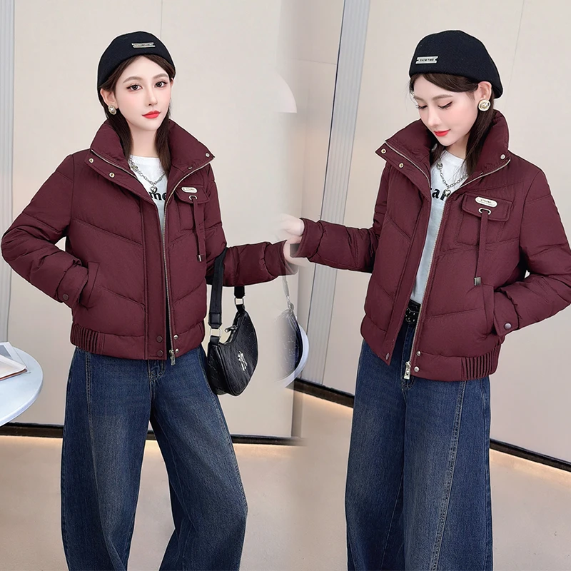 时尚短款棉衣女2025冬季新款小个子洋气立领气质减龄保暖棉服外套