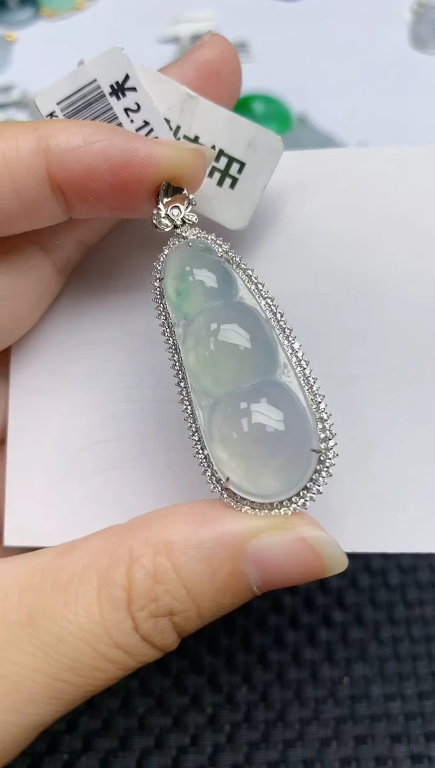 翡翠18K金镶嵌颈饰天然缅甸A货翡翠百元以上9元证书费自理