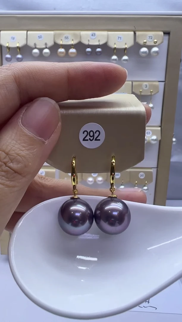 银S925镶嵌耳饰淡水珍珠292