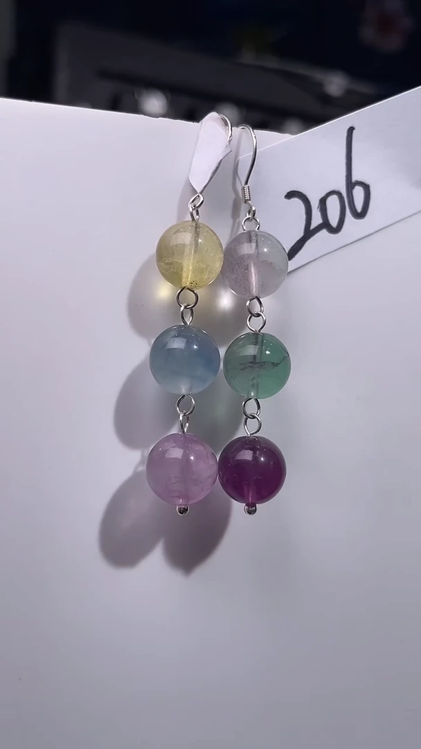 未镶嵌萤石耳饰喜欢拍