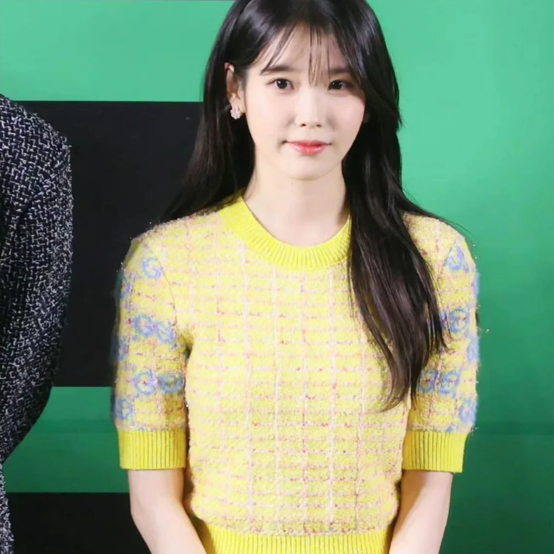 未使用 GUCCI/古驰 拼色休闲五分袖针织衫 黄色L