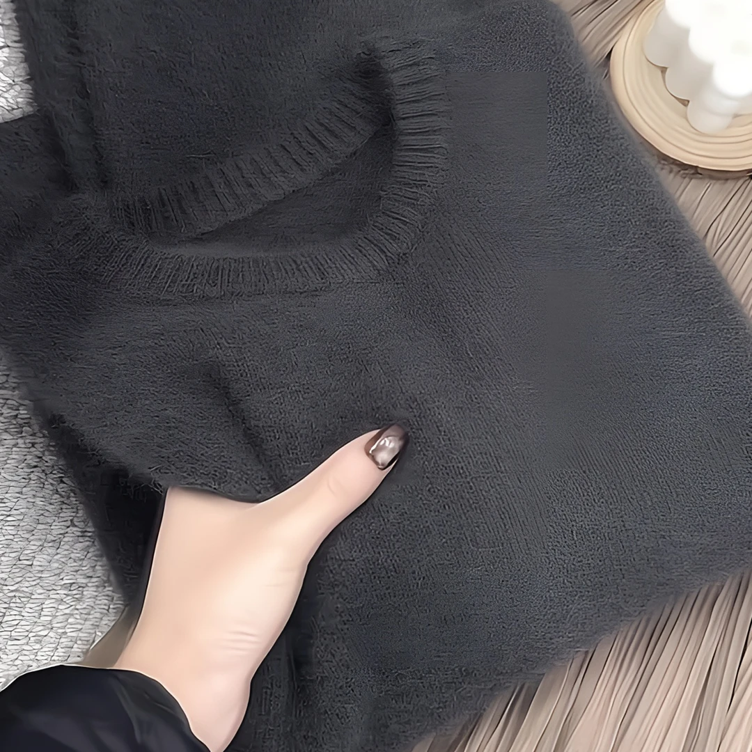 韩系时尚百搭圆领针织衫秋冬流行穿搭新款2025年慵懒风长袖毛衣女