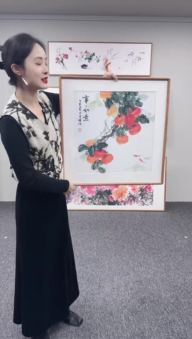 国画事事如意60*60手绘作品
