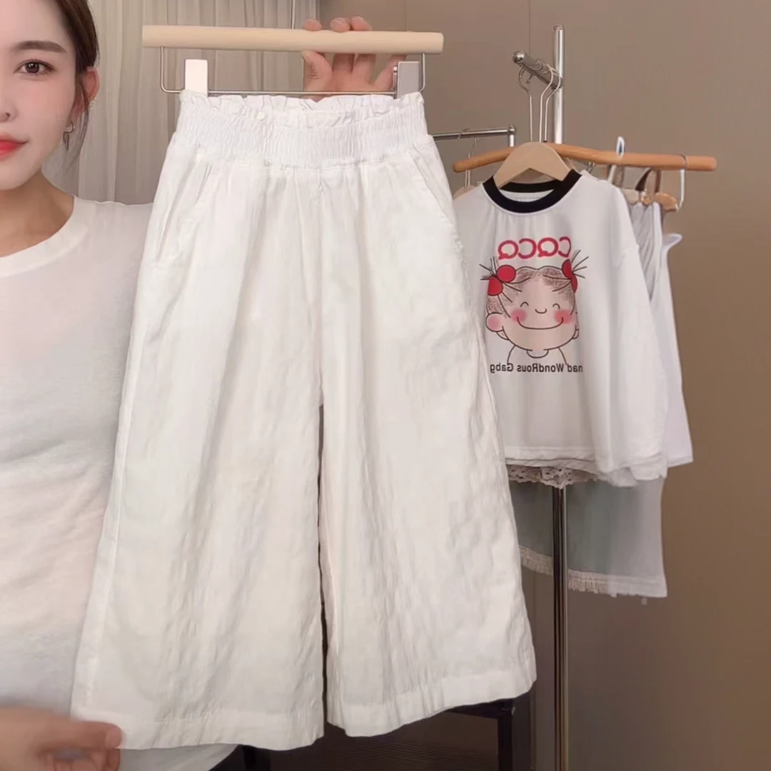 2025夏季新款清凉舒适棉麻女童防蚊裤时尚百搭款