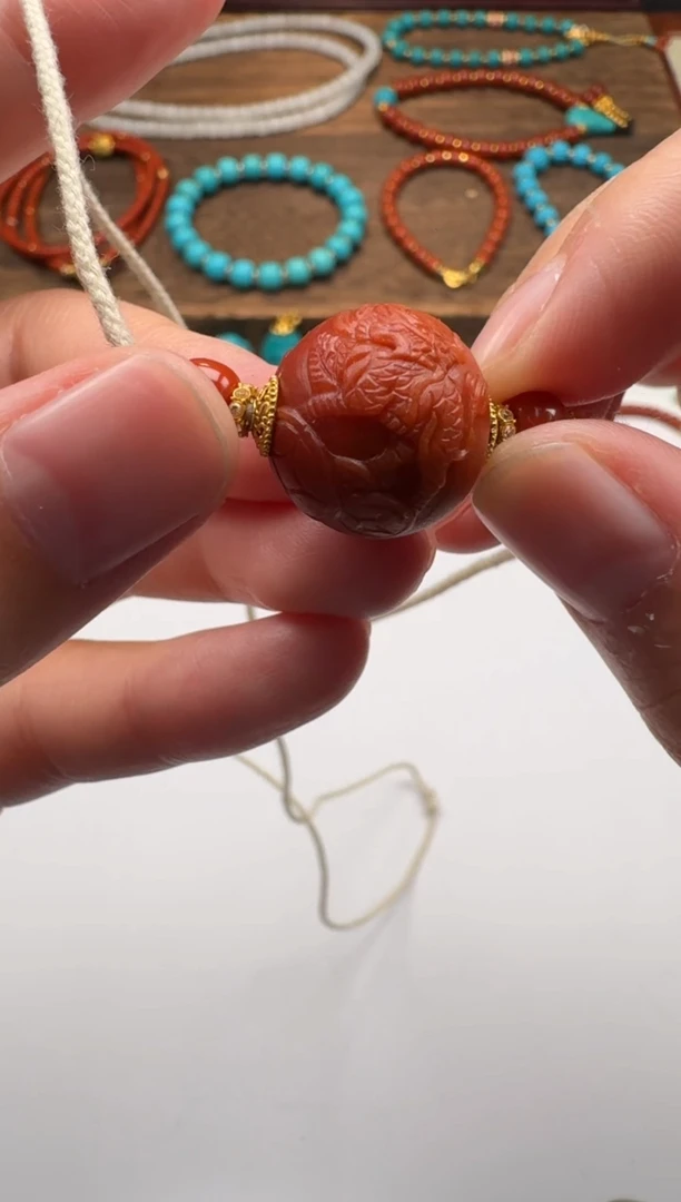 18K金镶嵌配饰配饰南红玛瑙马***～配饰配饰