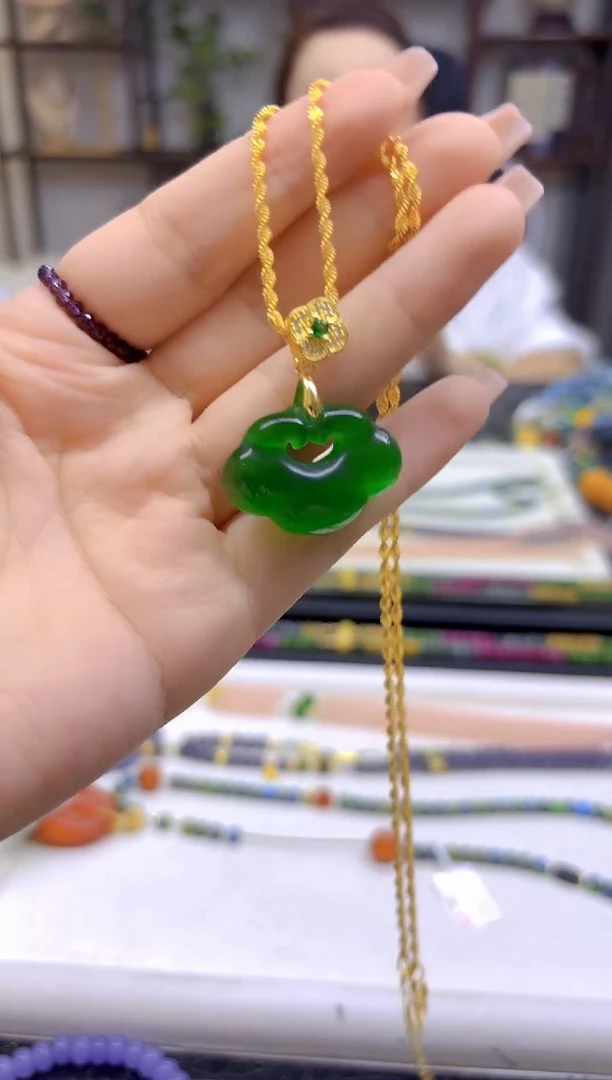 银S925镀金镶嵌吊坠(赠链)碧玺猫眼DIY款D277