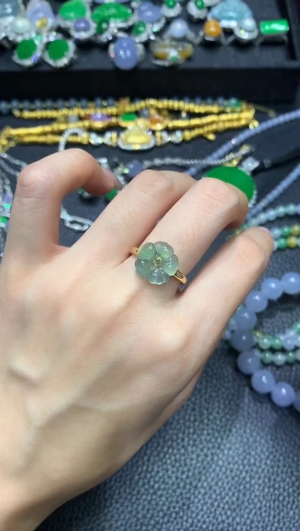 翡翠戒指未镶嵌2不含链随机发货1件