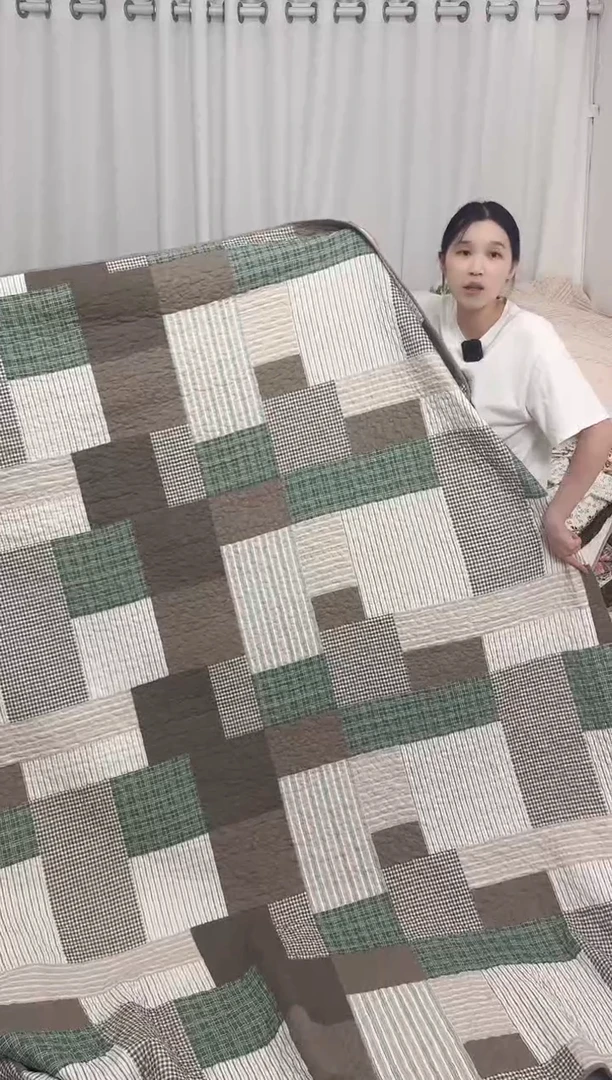 棉230*250绿咖格