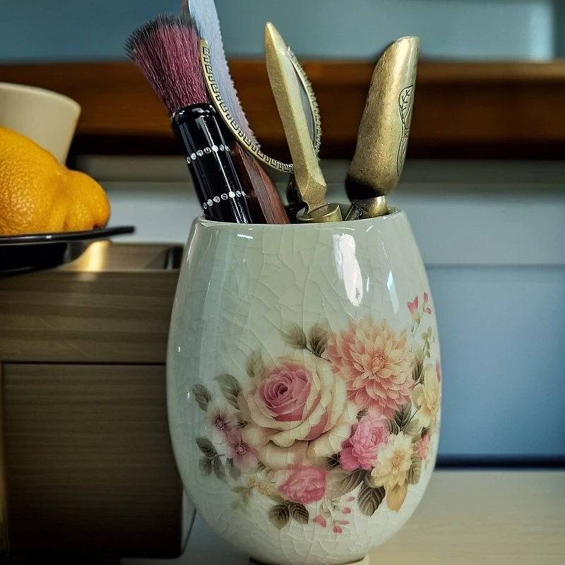 玫瑰花冰裂桶茶道六君子zhz099