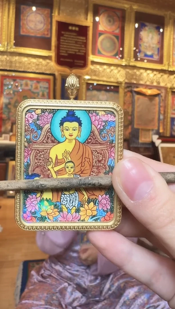 吊坠释迦一生 热贡纯手绘唐卡