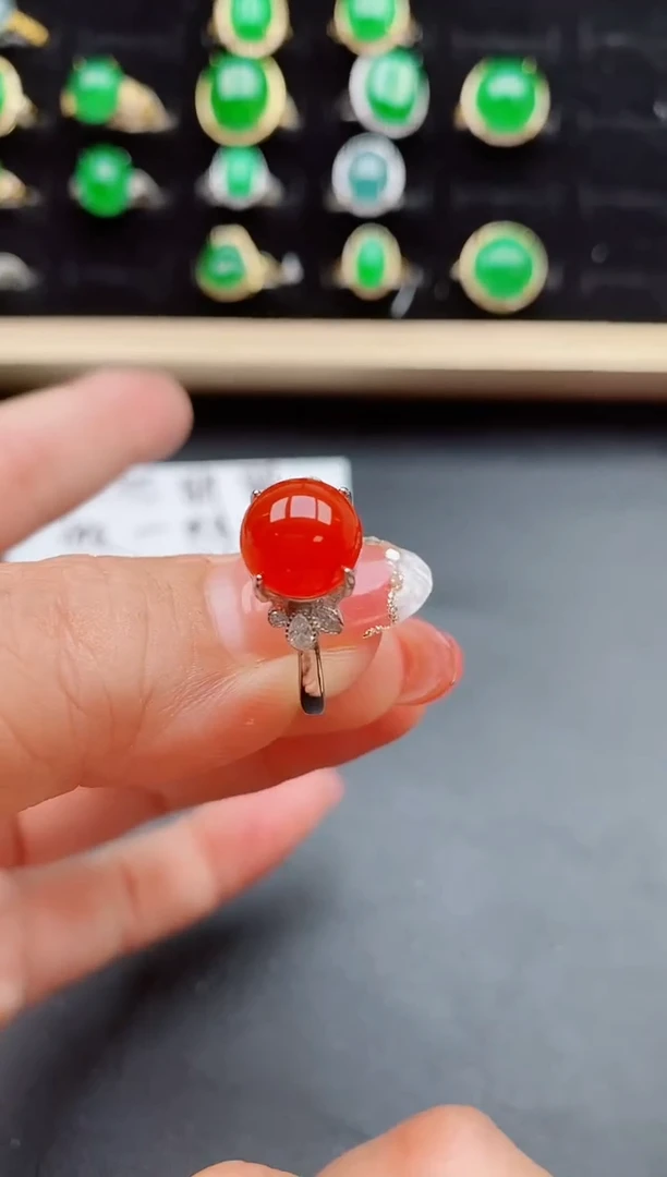 【闪购商品】玛瑙/玉髓戒指银S925镶嵌08000