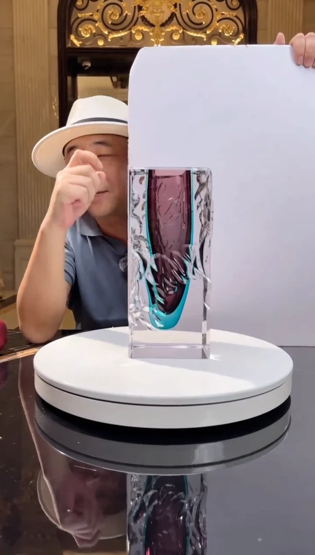 琉璃手工艺品AJ1010094时间的边缘花器