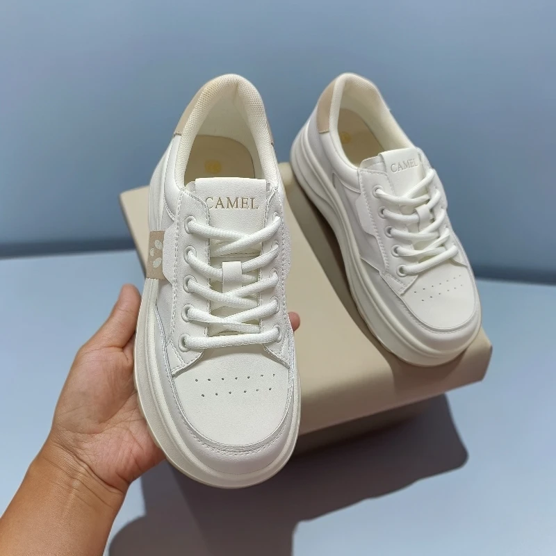 浅口透气板鞋休闲鞋时尚休闲鞋百搭增高圆头秋季夏季真皮