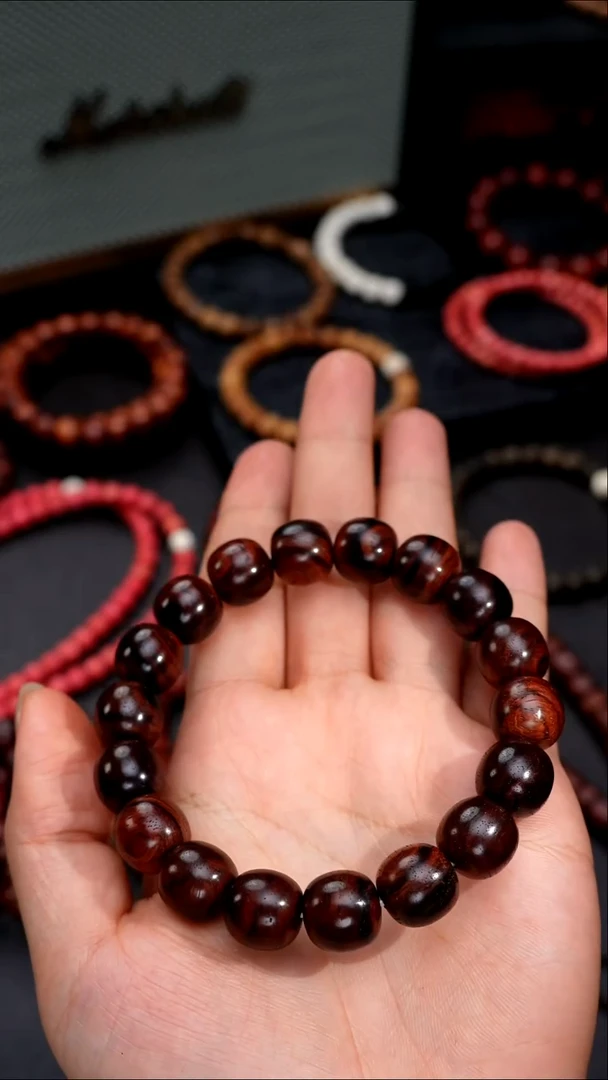 手串/手链黄花梨/降香黄檀11*12海南黄花梨紫油梨单圈极限弧