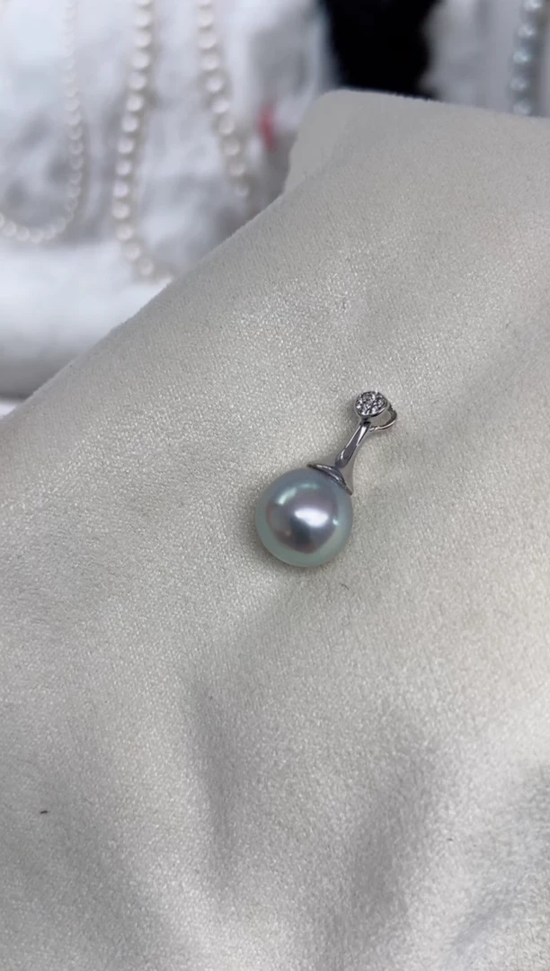 【闪购商品】海水珍珠吊坠(不含链)银S925镶嵌9.5-10mm吊坠