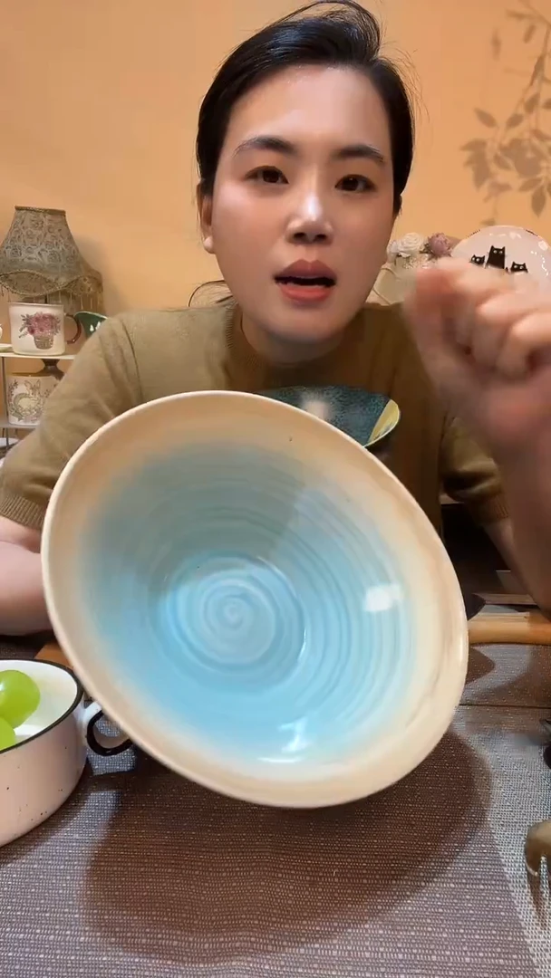 瓷片8英寸斗笠碗 微瑕介意勿拍