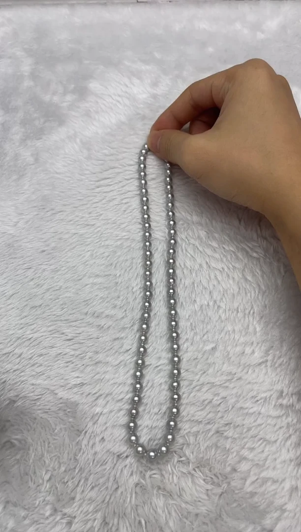 项链银S925镶嵌海水珍珠AK真多麻6-6.5mm