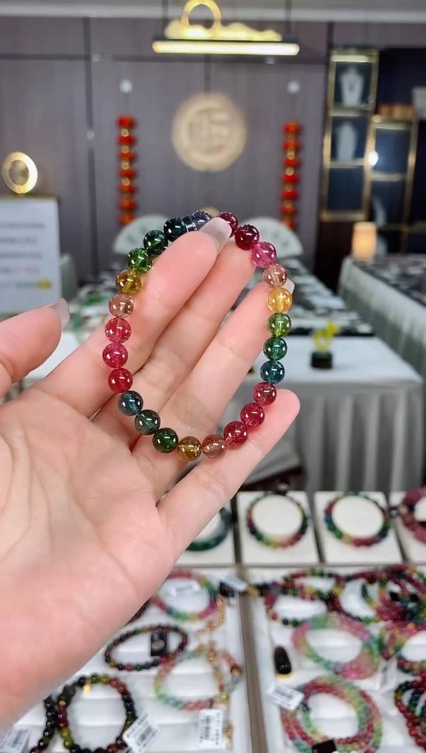 老矿碧玺单圈手串7mm+未镶嵌碧玺hon多样性发一条