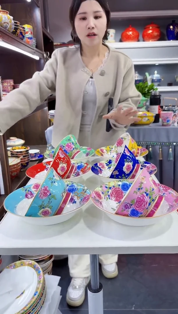 珐琅六碗＋六盘景德镇