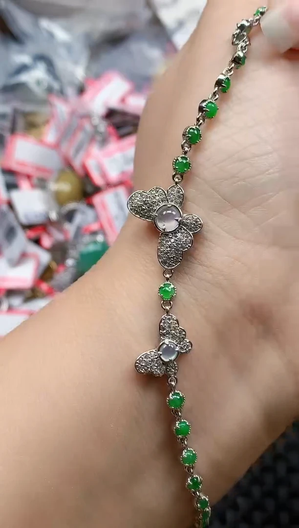 银S925镶嵌戒指翡翠天然A货缅甸翡翠