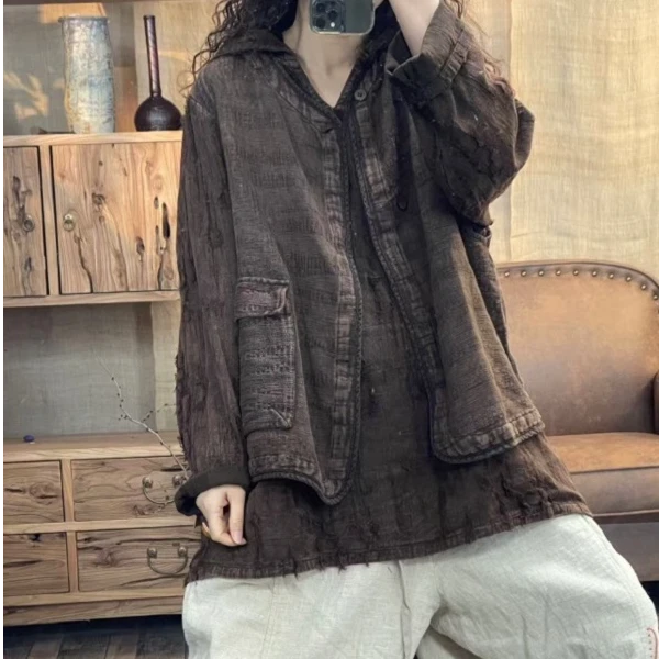 HY   F6117麻料做旧马夹