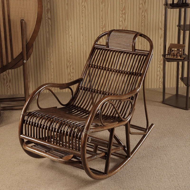 藤椅躺椅藤摇摇椅午睡老人藤编椅休闲椅午休躺椅阳台懒人逍遥椅