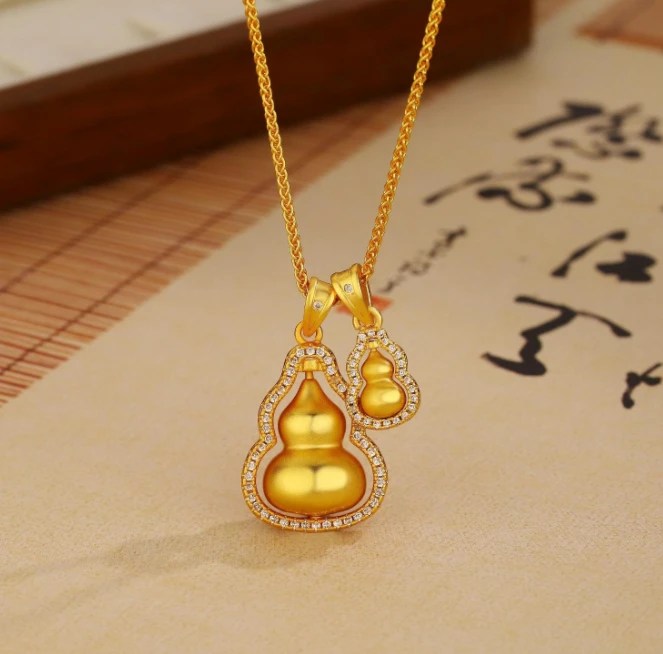 【现货现发】精致时来旋转葫芦项链双面镶嵌葫芦ZD0331