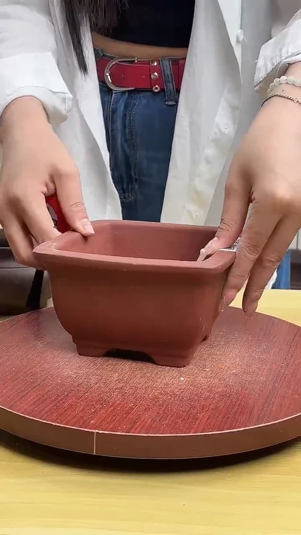 紫砂花盆浅草紫砂花盆微瑕