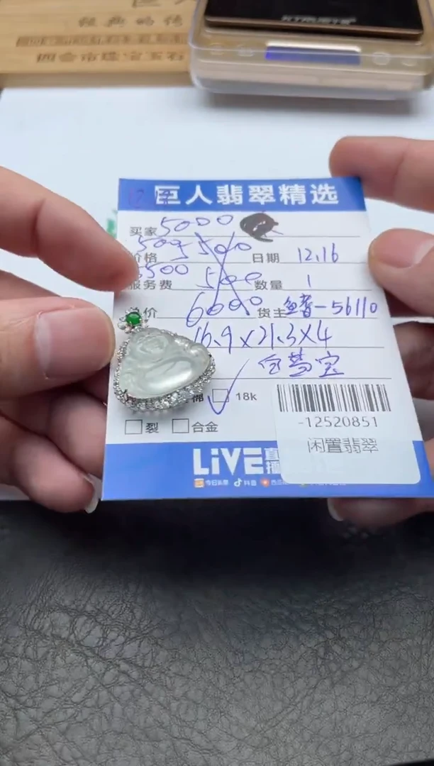 颈饰18K金镶嵌翡翠-12520851