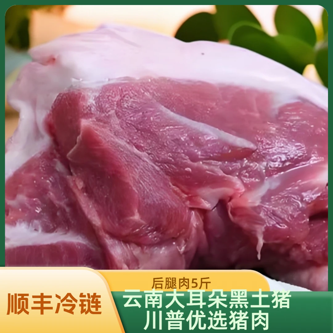 川普优选土肥圆跑山猪后腿肉5斤生鲜备货后不退款